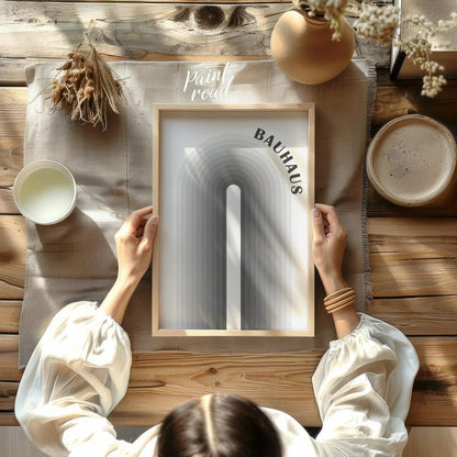 Bauhaus Gradient Arch Painting available online at Paintroad showing aesthetic arch and architectural