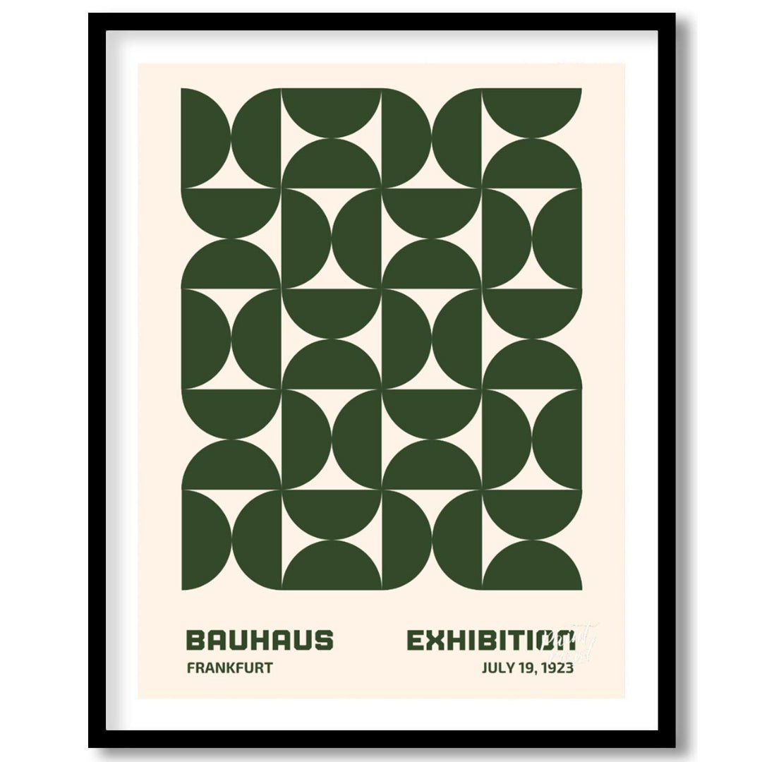 This Bauhaus-inspired poster features a captivating grid pattern composed of interlocking quarter-c… for home