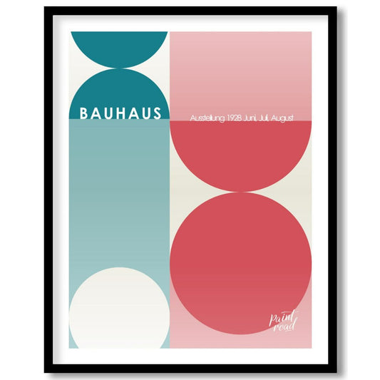 Bauhaus Half - Circle Color Block Painting available online at Paintroad showing 1928 architecture and art