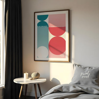 Bauhaus Half - Circle Color Block Painting available online at Paintroad showing 1928 architecture and art