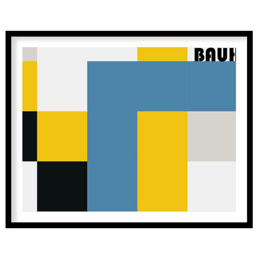 This bold Bauhaus-inspired poster features a bold and abstract composition of interlocking geometri… for sweet home