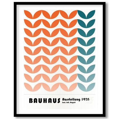 This framed art print is a vibrant homage to the Bauhaus movement, featuring a repetitive, stylized… for room