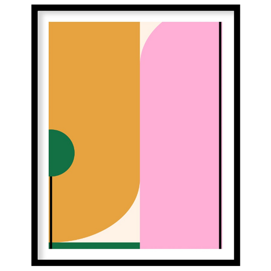 This vibrant Bauhaus-inspired print features a playful arrangement of geometric shapes in bold, con… for lovely house