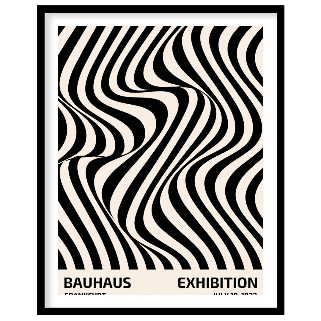 This striking Bauhaus poster showcases a mesmerizing optical illusion created by an undulating patt… for sweet home