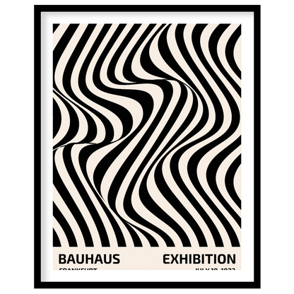 This striking Bauhaus poster showcases a mesmerizing optical illusion created by an undulating patt… for sweet home