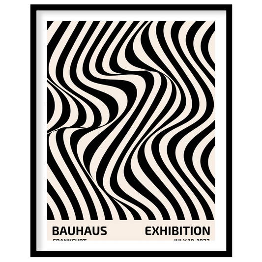This striking Bauhaus poster showcases a mesmerizing optical illusion created by an undulating patt… for sweet home
