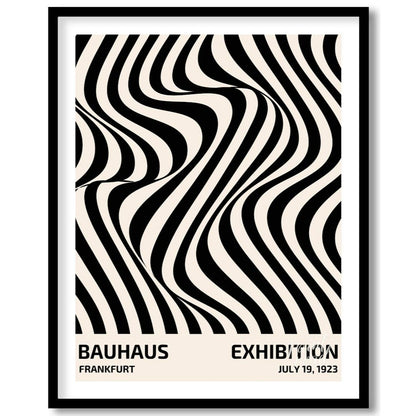 Bauhaus Op Art Swirl Painting available online at Paintroad showing art studio Bauhaus and black and white