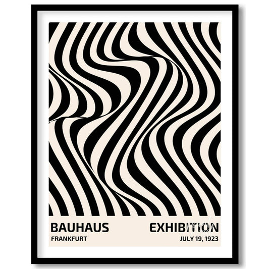 Bauhaus Op Art Swirl Painting available online at Paintroad showing art studio Bauhaus and black and white