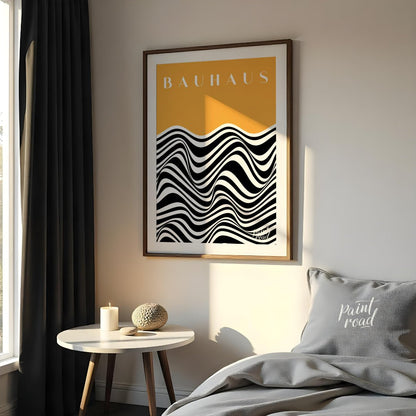 This striking Bauhaus-inspired art print features a bold and captivating design that plays with opt… for bedroom