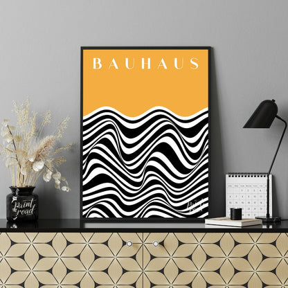 This striking Bauhaus-inspired art print features a bold and captivating design that plays with opt… for office