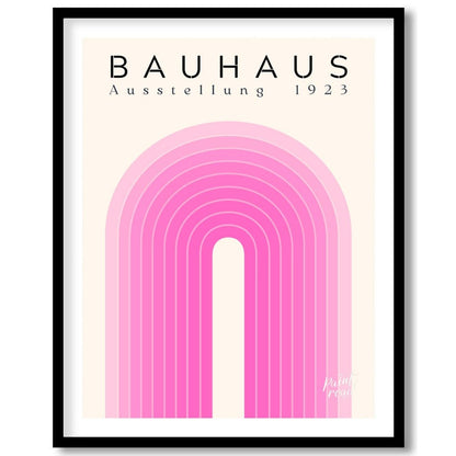 Bauhaus Pink Arch Painting available online at Paintroad showing arch art lover. and art print