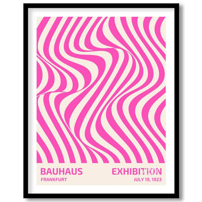 This dynamic poster boldly fuses Bauhaus principles with elements of Op Art, featuring an mesmerizi… for abode