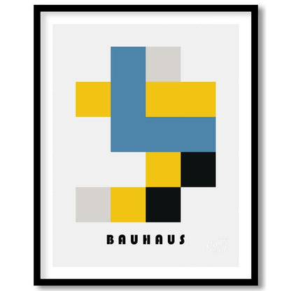 This Bauhaus-inspired poster exemplifies the movement’s use of primary colors and simplified geomet… for abode