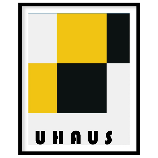 This Bauhaus-inspired poster exemplifies the movement’s use of primary colors and simplified geomet… for abode