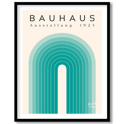 Bauhaus Teal Archway Painting available online at Paintroad showing 1923 abstract art and arch design
