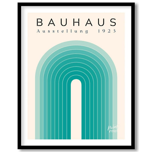 Bauhaus Teal Archway Painting available online at Paintroad showing 1923 abstract art and arch design