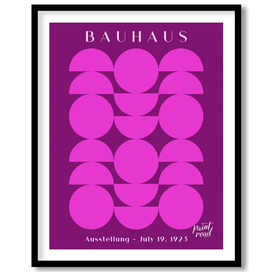 This vibrant poster, a clear nod to the Bauhaus aesthetic, features a striking geometric compositio… for home