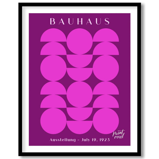 This vibrant poster, a clear nod to the Bauhaus aesthetic, features a striking geometric compositio… for home