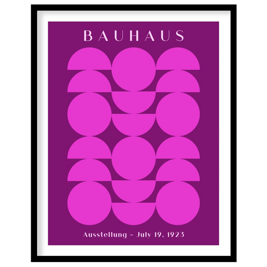 This vibrant poster, a clear nod to the Bauhaus aesthetic, features a striking geometric compositio… for home
