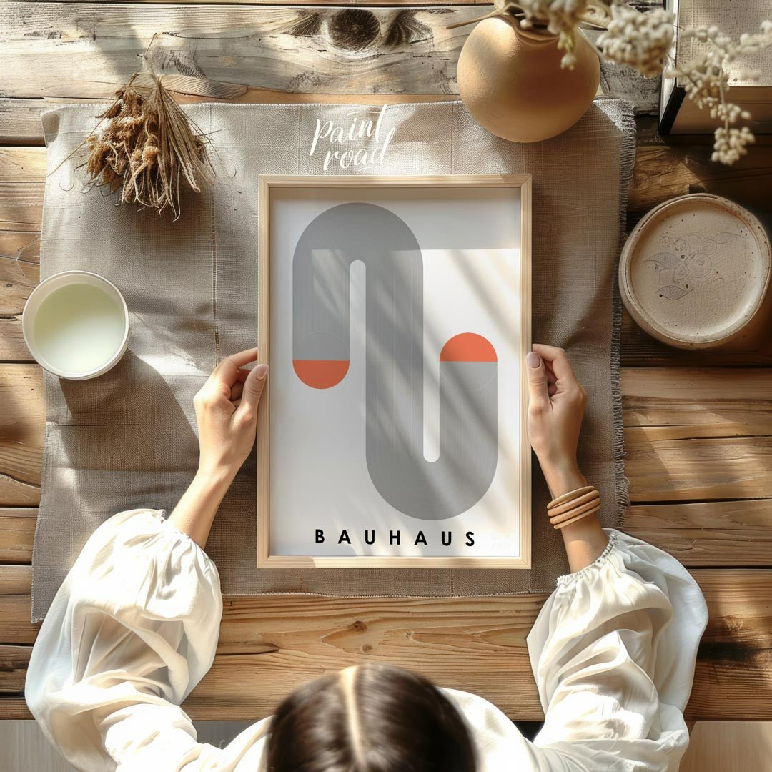 Bauhaus Wavy Path Painting available online at Paintroad showing aesthetic art poster. and art print