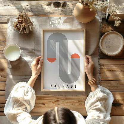 Bauhaus Wavy Path Painting available online at Paintroad showing aesthetic art poster. and art print