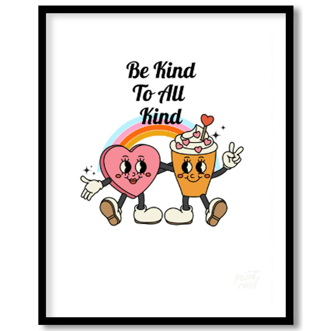 This heartwarming poster promotes kindness and inclusivity with a cheerful, playful design. The cen… for place