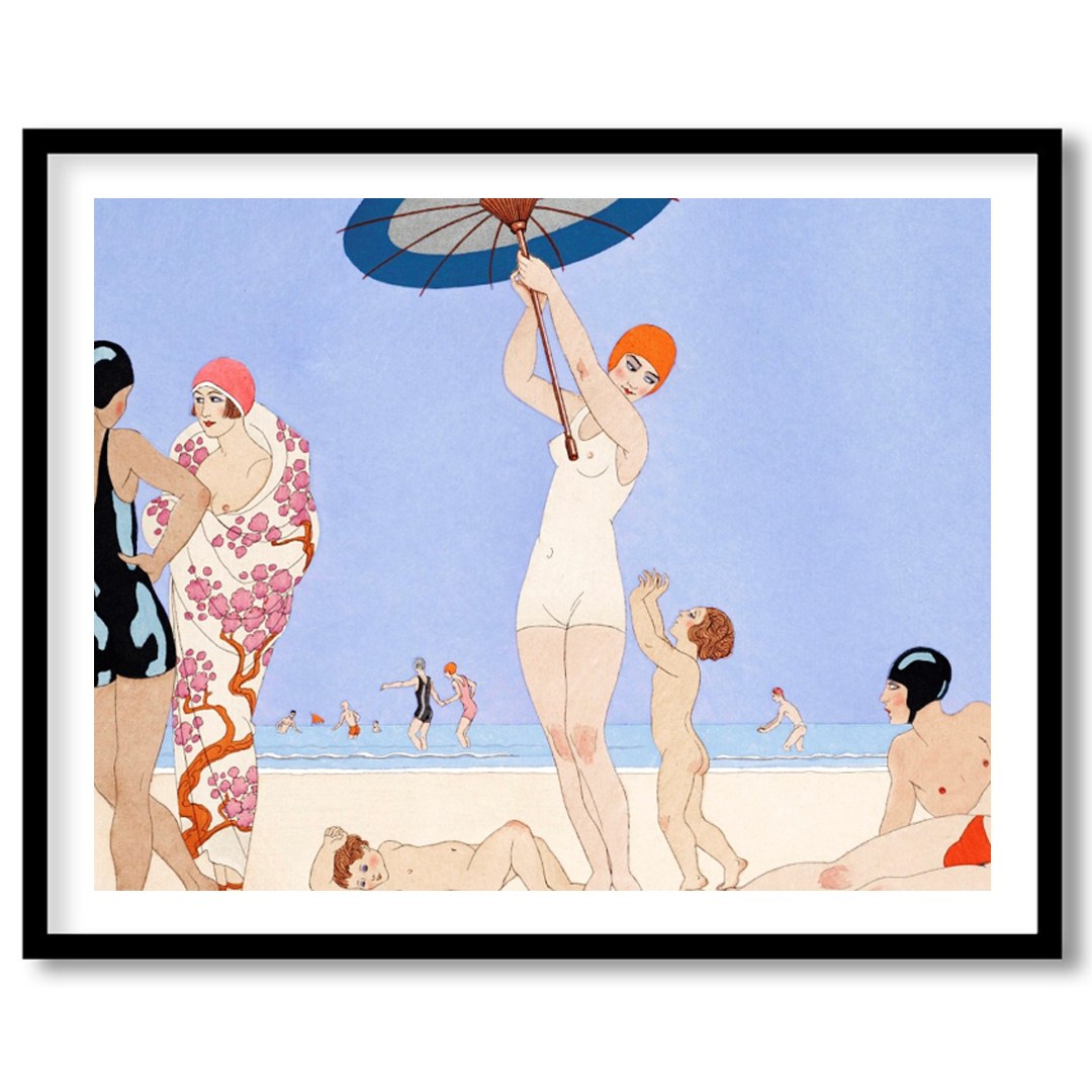 Immerse yourself in the elegant charm of seaside leisure with this exquisite artwork. Capturing a for residence