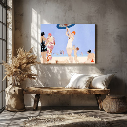 Immerse yourself in the elegant charm of seaside leisure with this exquisite artwork. Capturing a for Veranda