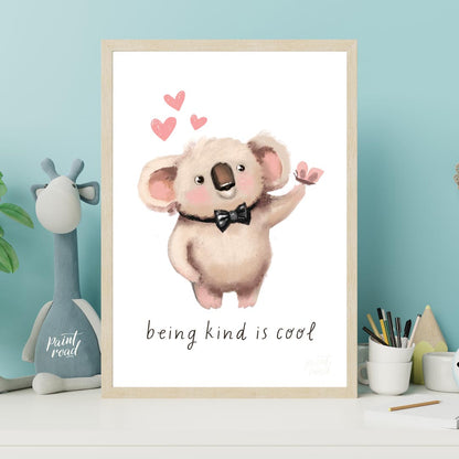 This heartwarming and adorable illustration features a fluffy koala, distinguished by its soft, lig… for nursery