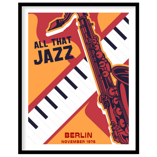 Capture the vibrant spirit of 1970s jazz with this bold and graphically dynamic art print, celebrat… for sweet home