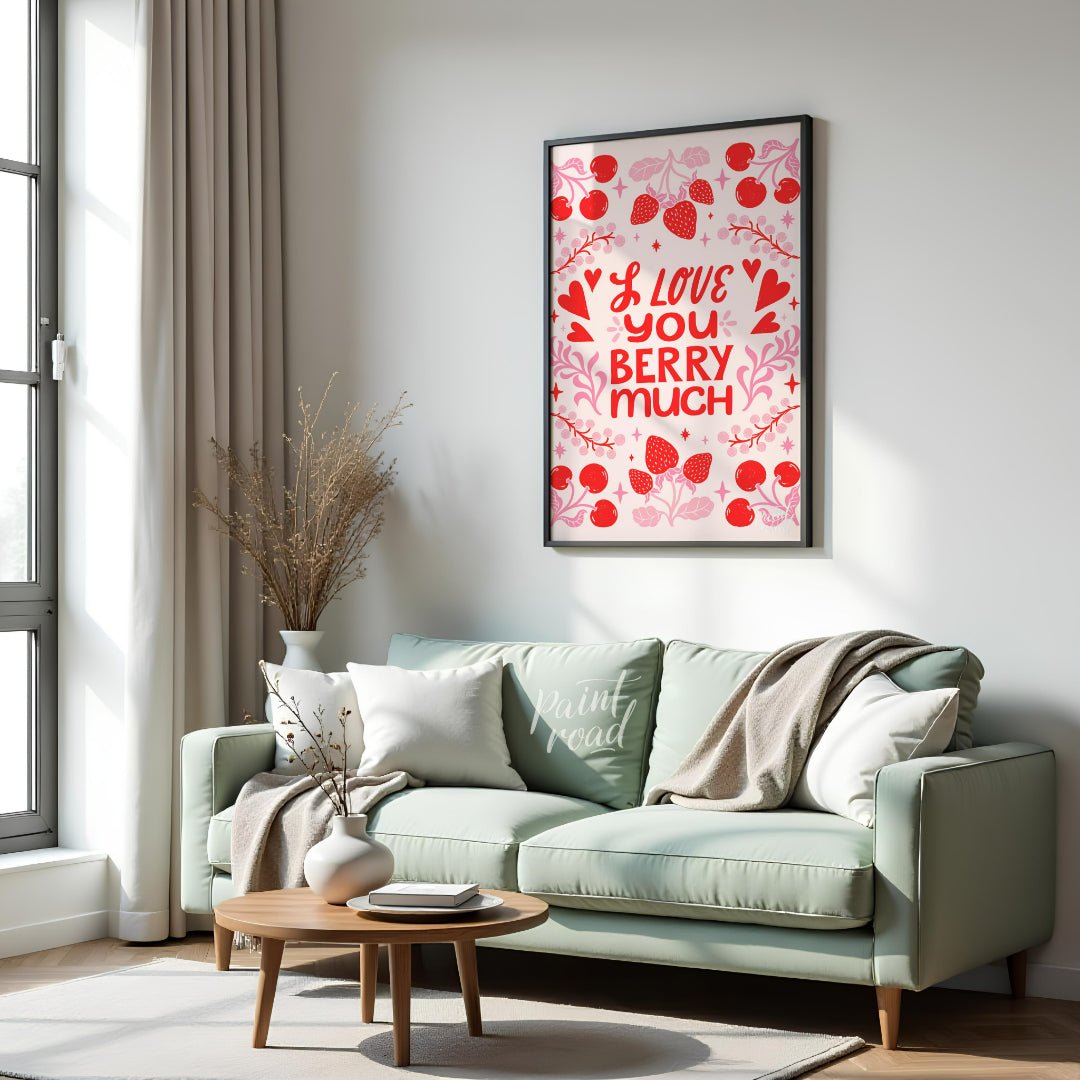 This charming digital illustration conveys a sweet message of affection with the phrase "I Love You… for living room