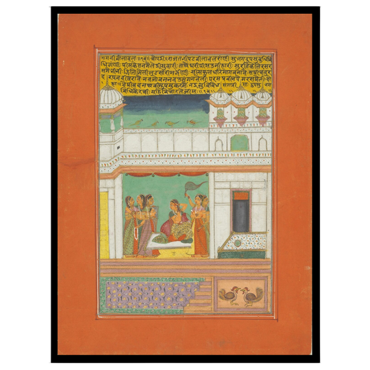 Experience the timeless charm of Indian miniature art with this captivating Ragamala piece. A for bedroom