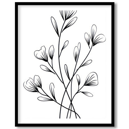 Embrace the simplicity and elegance of nature with this black and white botanical wall art. The for dwelling