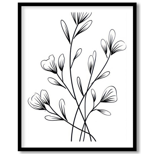 Embrace the simplicity and elegance of nature with this black and white botanical wall art. The for dwelling