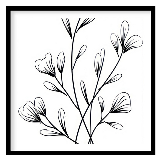Embrace the simplicity and elegance of nature with this black and white botanical wall art. The for dwelling