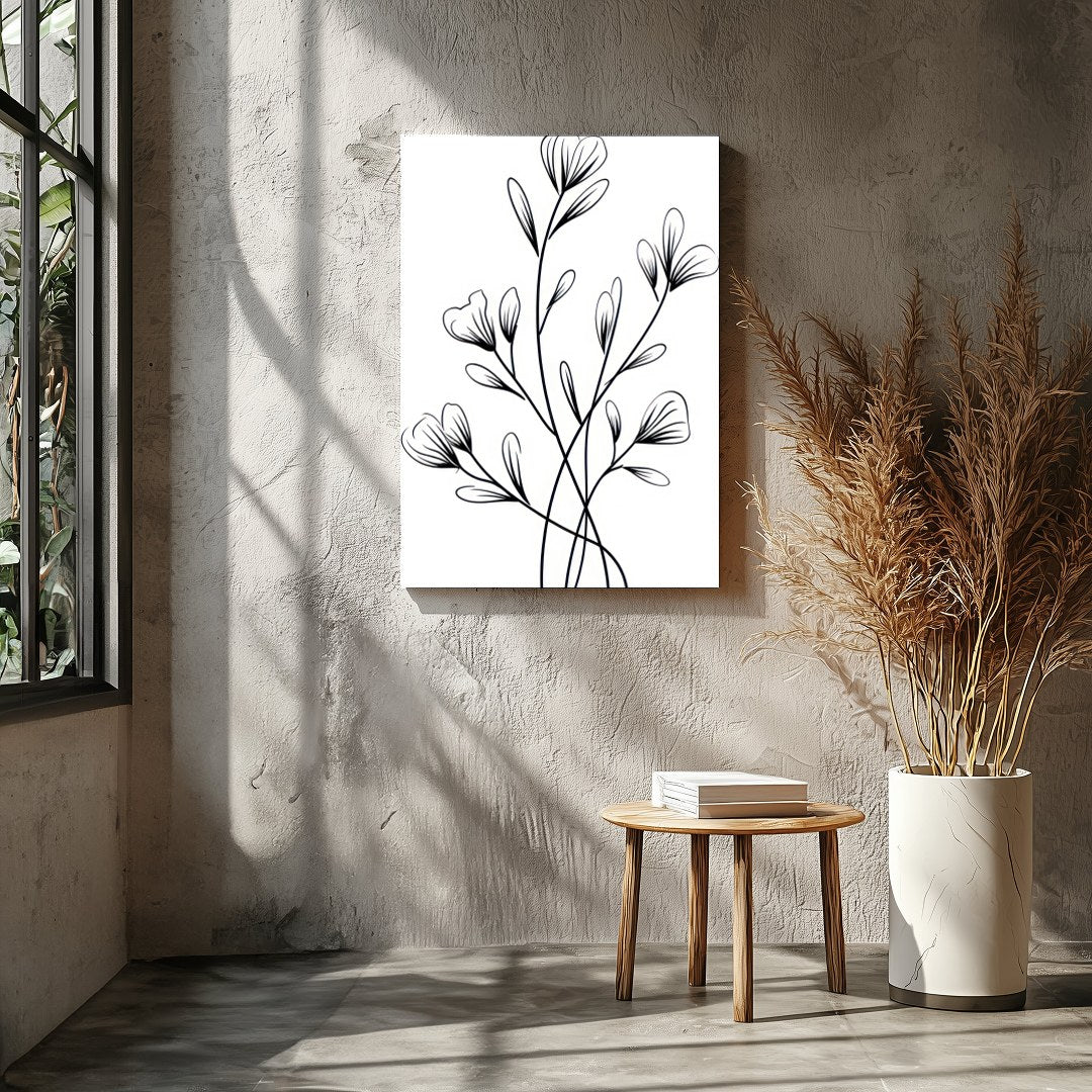 Embrace the simplicity and elegance of nature with this black and white botanical wall art. The for Entrance