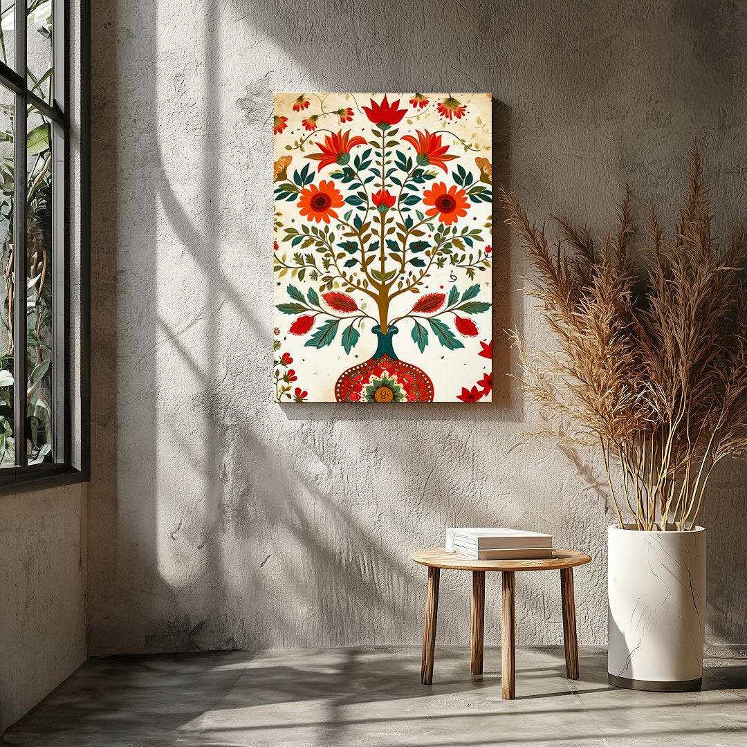 Elevate your living space with this vibrant depiction of flourishing flora in a harmonious dance of for Entrance