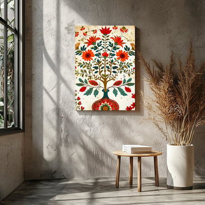 Elevate your living space with this vibrant depiction of flourishing flora in a harmonious dance of for Entrance
