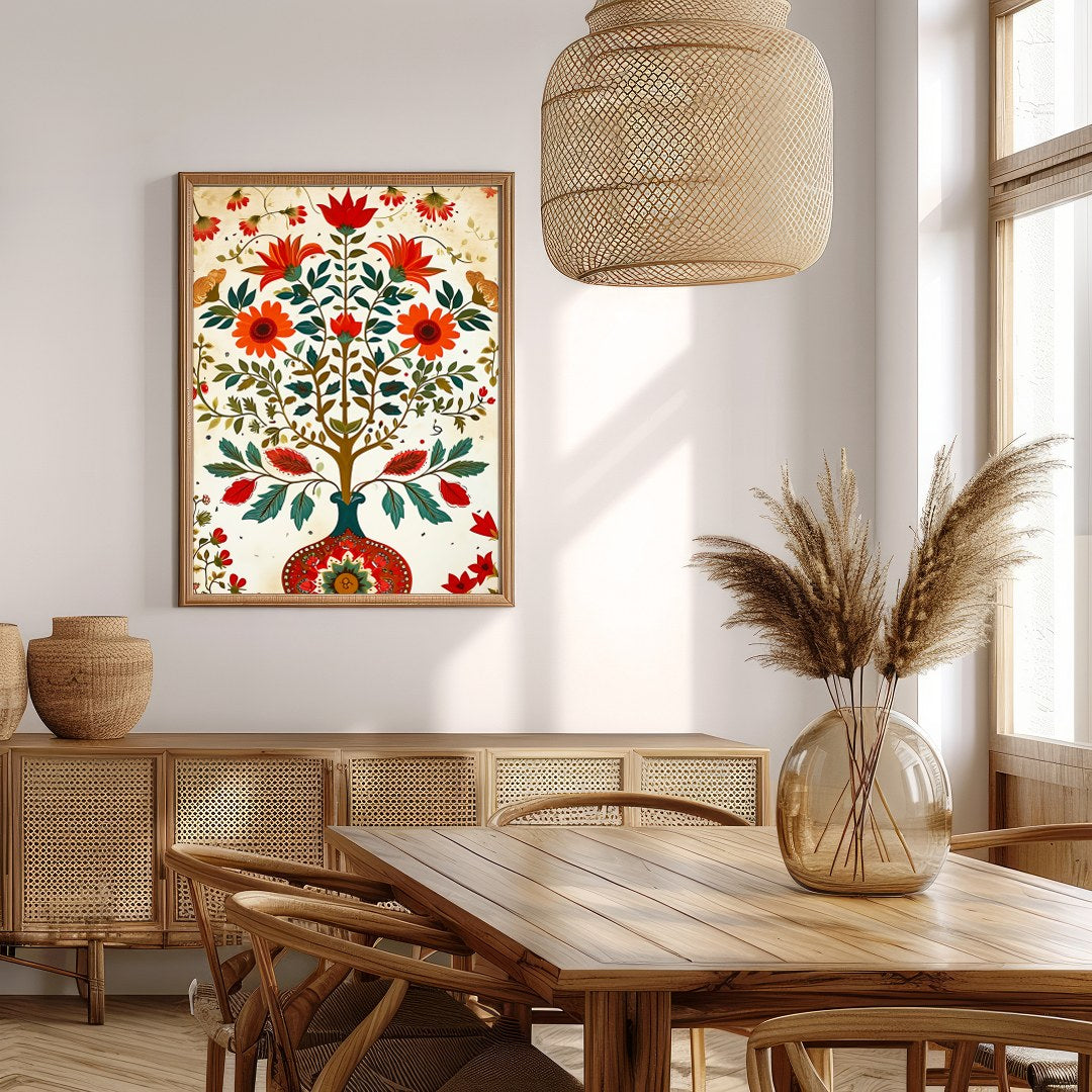 Elevate your living space with this vibrant depiction of flourishing flora in a harmonious dance of for Extra Kitchen