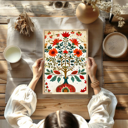 Elevate your living space with this vibrant depiction of flourishing flora in a harmonious dance of for Kitchen