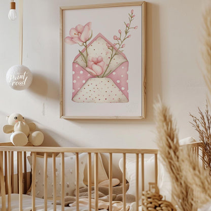 “Blooming Letters” delicately blends the charm of handwritten sentiments with the timeless beauty o… for nursery