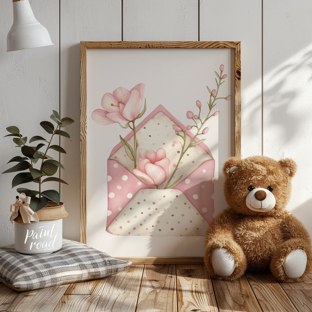 “Blooming Letters” delicately blends the charm of handwritten sentiments with the timeless beauty o… for nursery