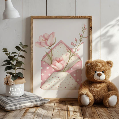 “Blooming Letters” delicately blends the charm of handwritten sentiments with the timeless beauty o… for nursery