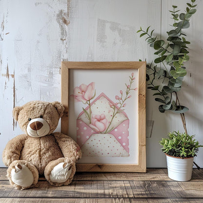 “Blooming Letters” delicately blends the charm of handwritten sentiments with the timeless beauty o… for nursery