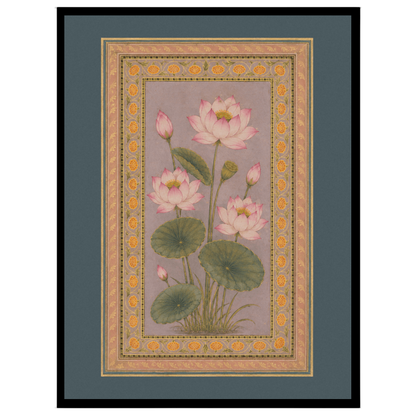 Immerse yourself in the delicate beauty of this Indo-Mughal botanical artwork, showcasing soft pink for studio