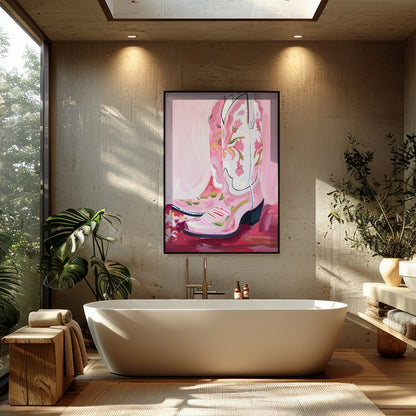 This vibrant artwork captures the spirit of the West with a modern twist, featuring elegantly for Bathroom