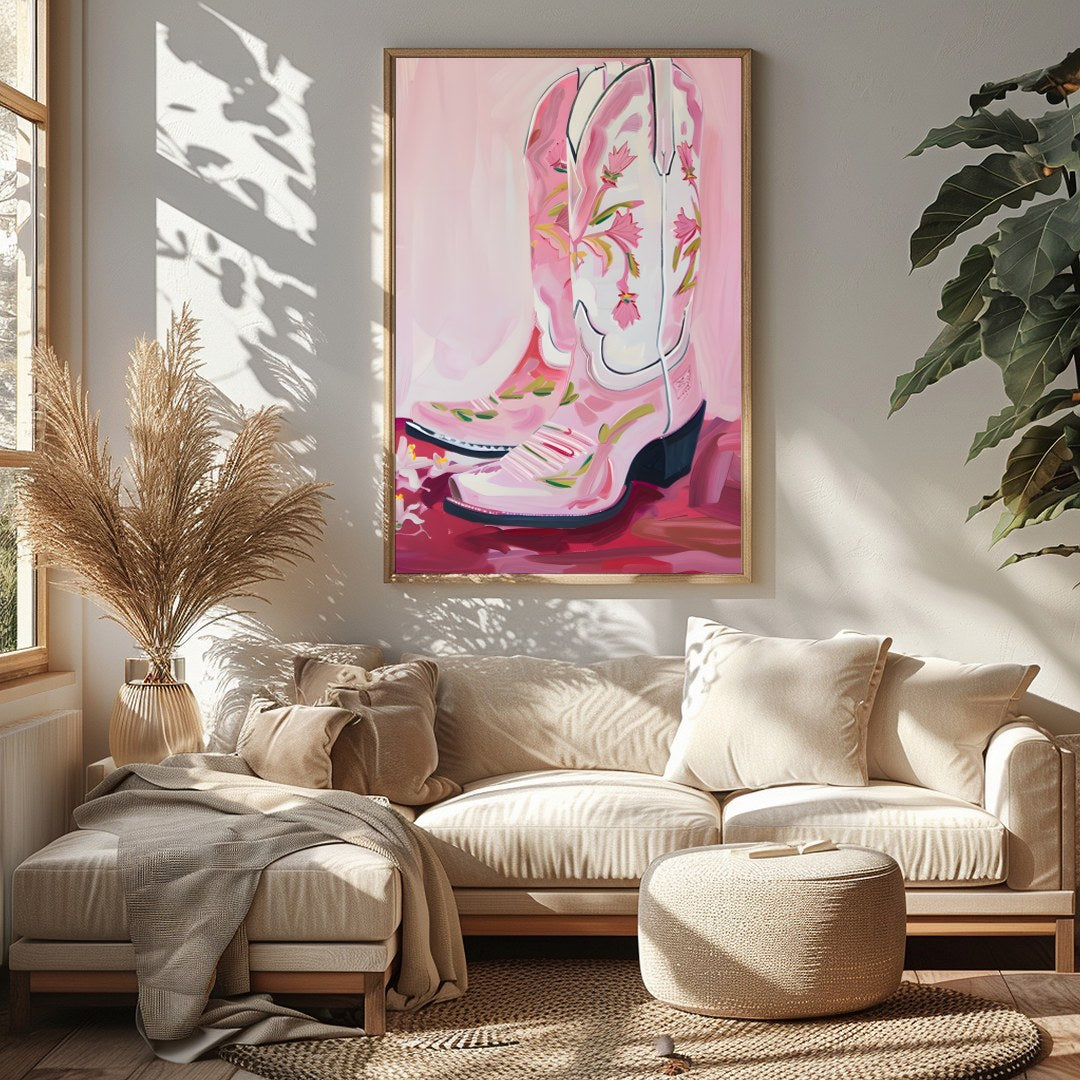 This vibrant artwork captures the spirit of the West with a modern twist, featuring elegantly for Sitting Area