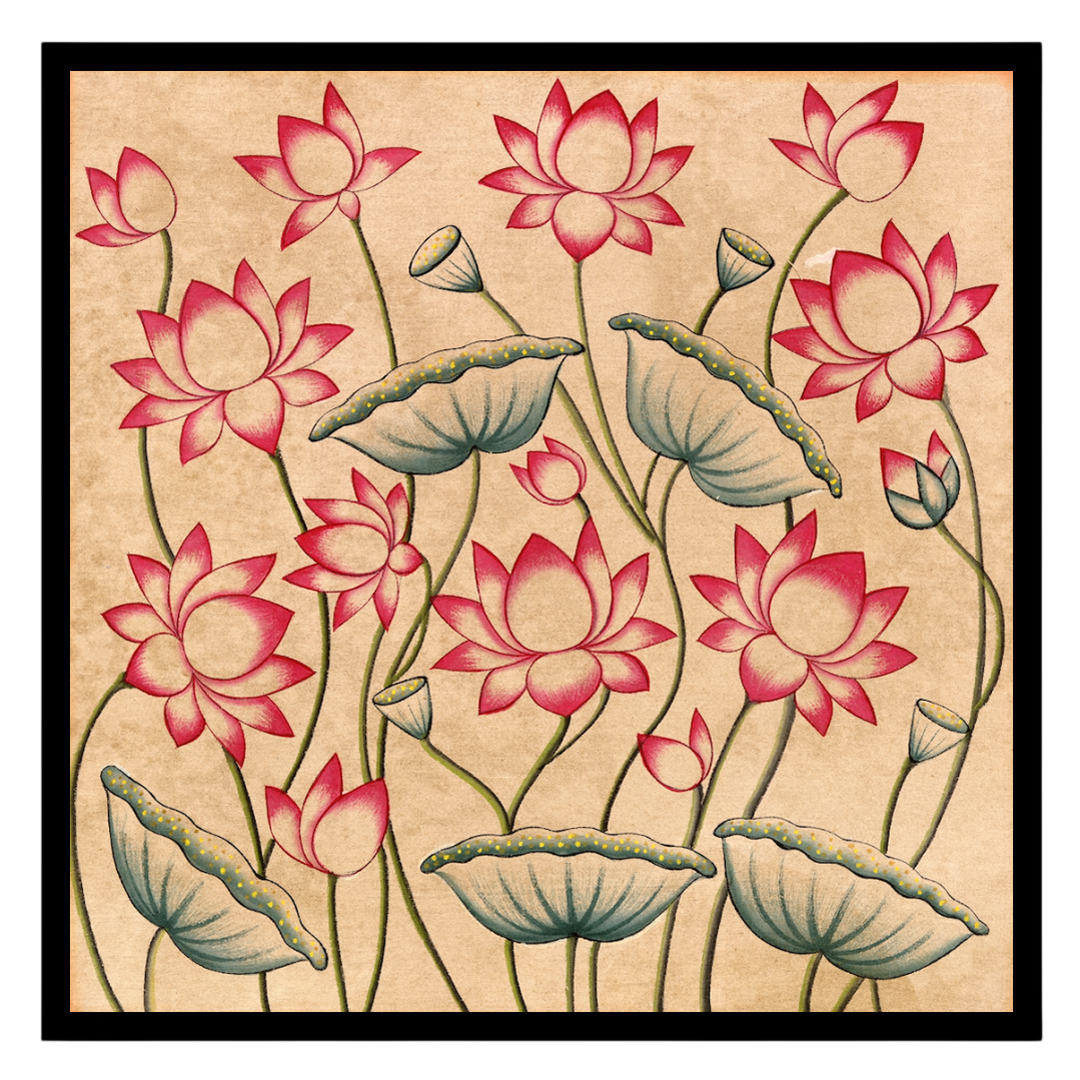 Immerse yourself in the serene beauty of 'Blossoming Lotus Reverie,' a captivating Pichwai artwork for lovely-house