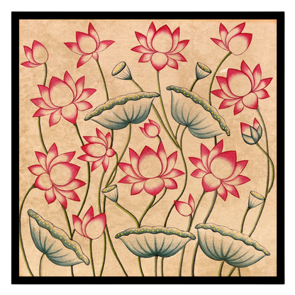Immerse yourself in the serene beauty of 'Blossoming Lotus Reverie,' a captivating Pichwai artwork for lovely-house