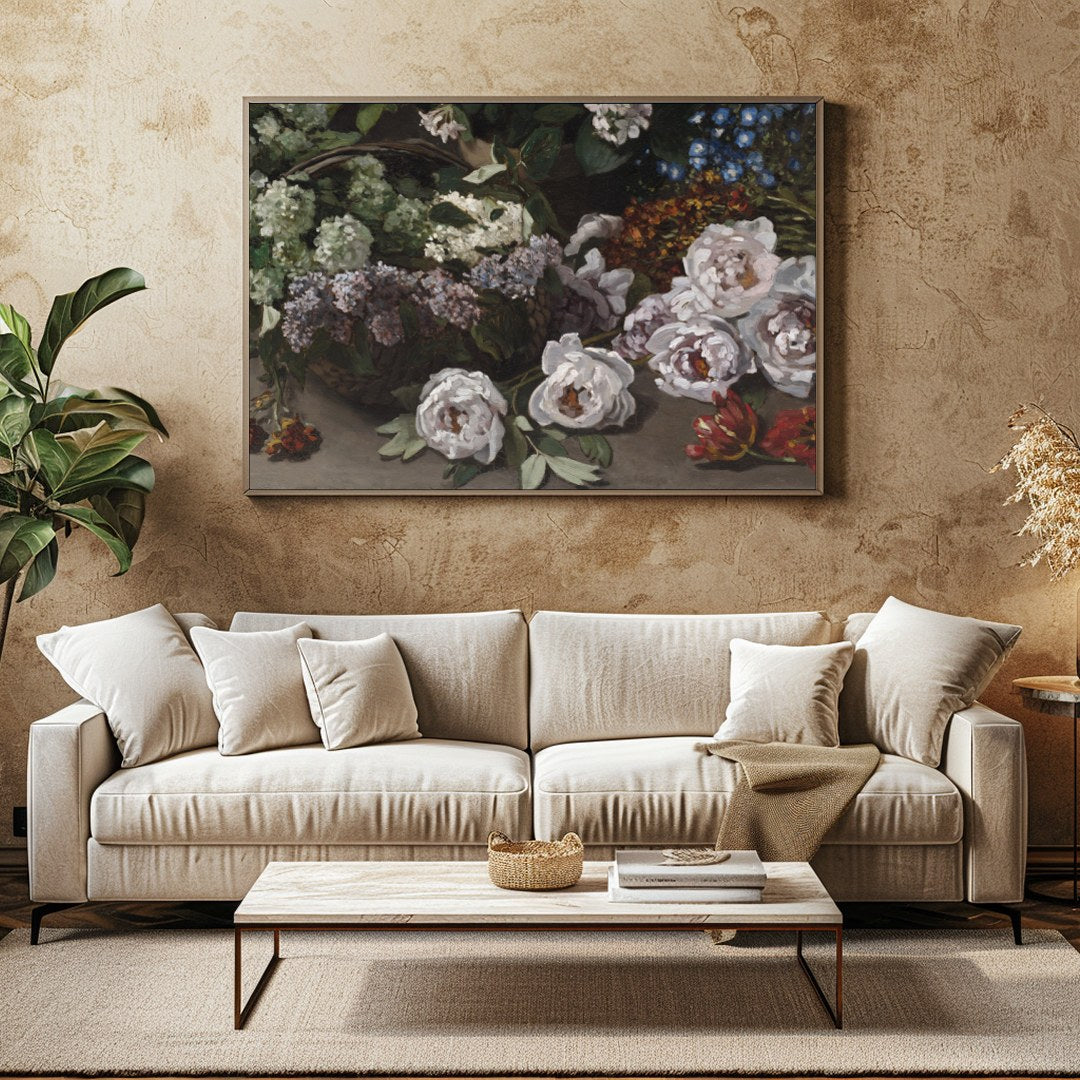Immerse yourself in the timeless beauty of classic floral arrangements captured in this exquisite for Family Room